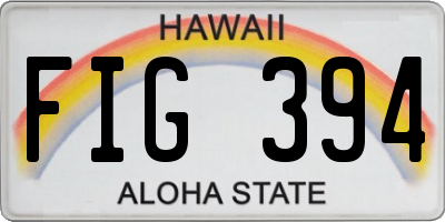 HI license plate FIG394