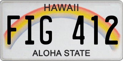 HI license plate FIG412
