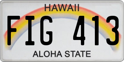 HI license plate FIG413