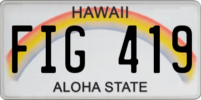 HI license plate FIG419