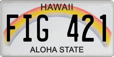 HI license plate FIG421