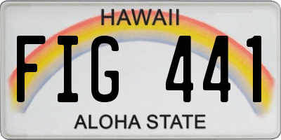 HI license plate FIG441