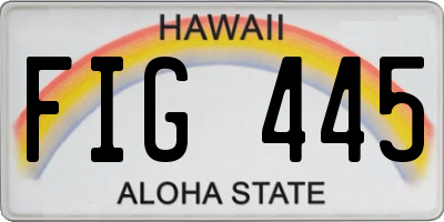 HI license plate FIG445