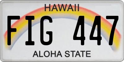 HI license plate FIG447