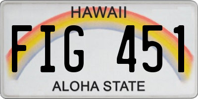 HI license plate FIG451