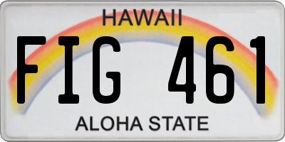 HI license plate FIG461