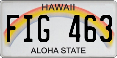 HI license plate FIG463