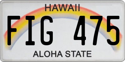 HI license plate FIG475