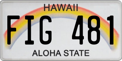 HI license plate FIG481