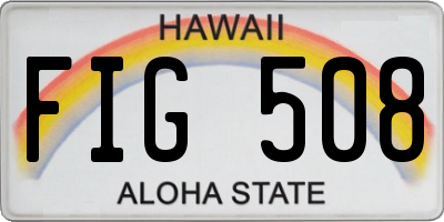 HI license plate FIG508