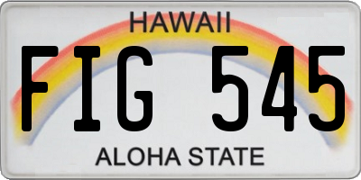 HI license plate FIG545