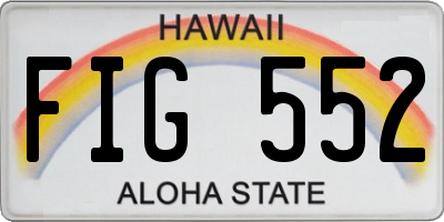 HI license plate FIG552