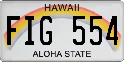 HI license plate FIG554