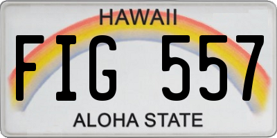 HI license plate FIG557