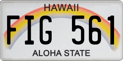 HI license plate FIG561