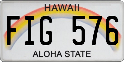 HI license plate FIG576