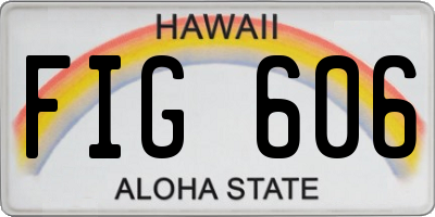 HI license plate FIG606