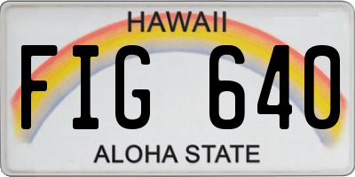 HI license plate FIG640