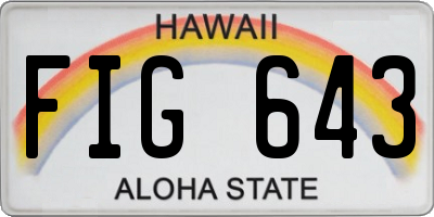 HI license plate FIG643