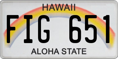 HI license plate FIG651