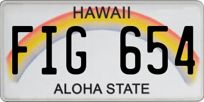 HI license plate FIG654