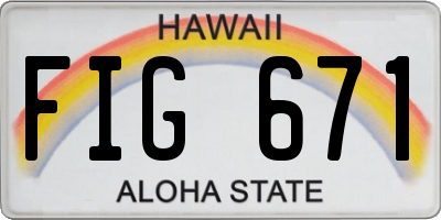 HI license plate FIG671