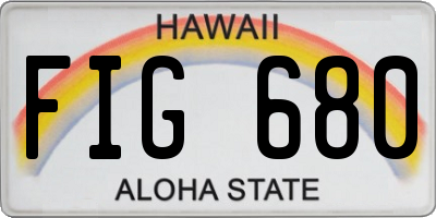 HI license plate FIG680