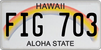 HI license plate FIG703