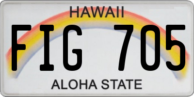 HI license plate FIG705