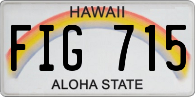HI license plate FIG715