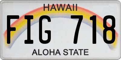 HI license plate FIG718