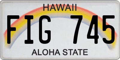 HI license plate FIG745