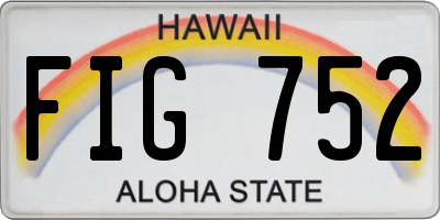HI license plate FIG752