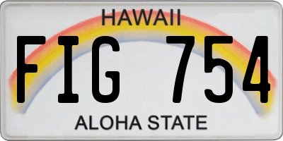 HI license plate FIG754