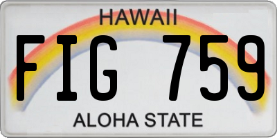HI license plate FIG759