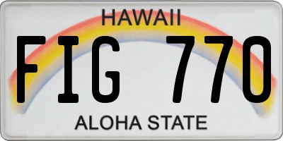 HI license plate FIG770