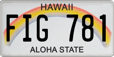 HI license plate FIG781