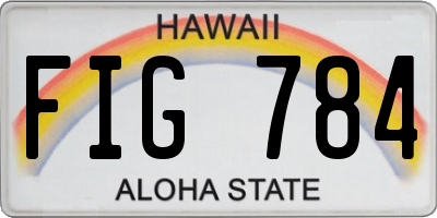 HI license plate FIG784