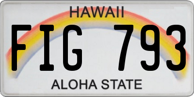 HI license plate FIG793