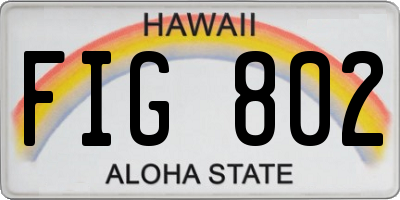 HI license plate FIG802