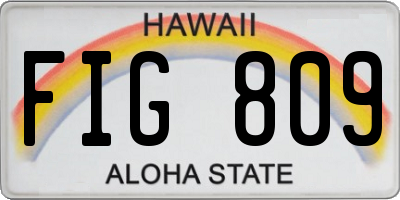 HI license plate FIG809