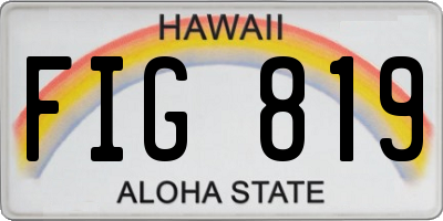 HI license plate FIG819