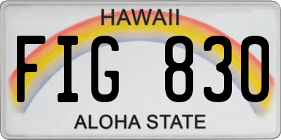 HI license plate FIG830