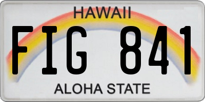 HI license plate FIG841