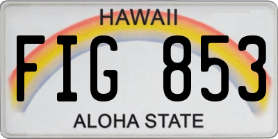 HI license plate FIG853