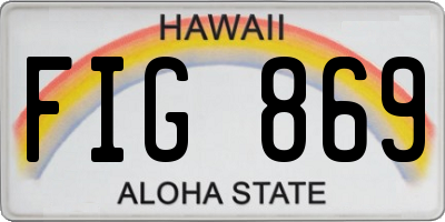 HI license plate FIG869