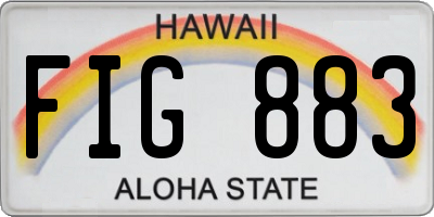 HI license plate FIG883