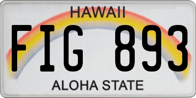 HI license plate FIG893
