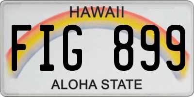 HI license plate FIG899
