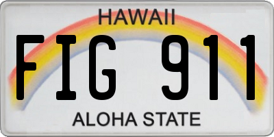 HI license plate FIG911